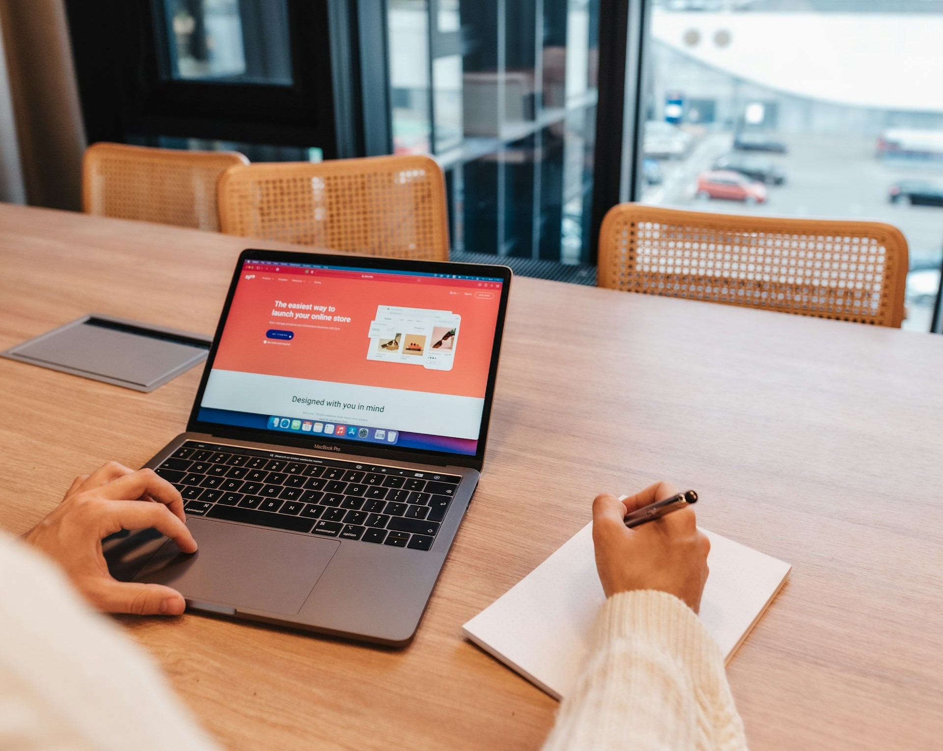 Modern storefront website mockup